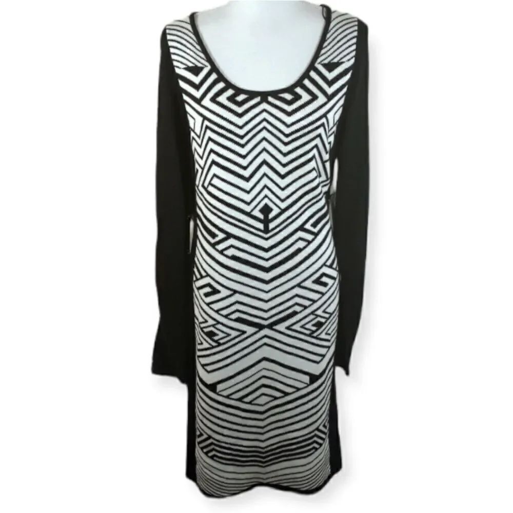 BONGO BLACK & WHITE SWEATER DRESS SZ.XL NWT